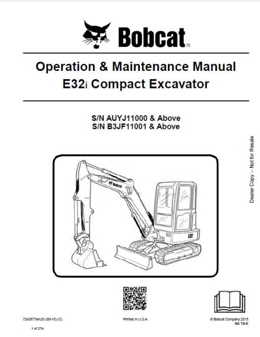 Bobcat E32i Excavator Repair Service Manual - Image 2