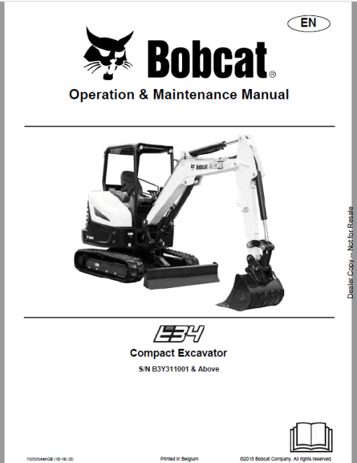 Bobcat E34 Excavator Repair Service Manual - Image 2