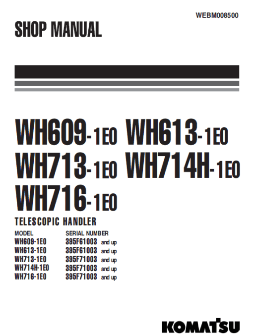 Komatsu WH609-1, WH613-1 Telescopic Handler Service Manual - Image 2