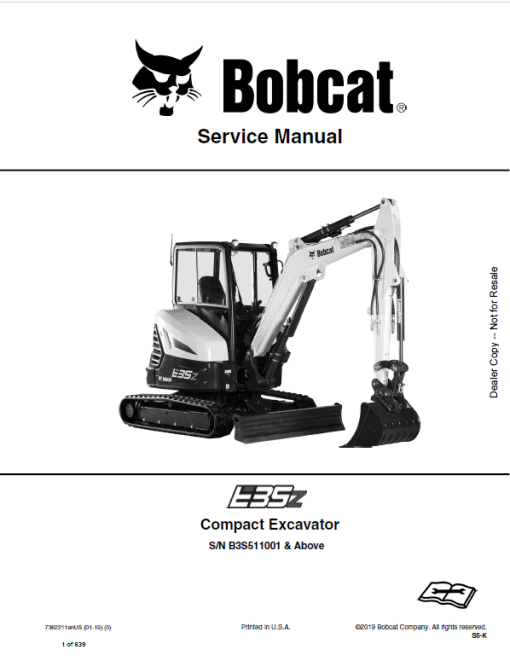 Bobcat E35Z Excavator Repair Service Manual - Image 2