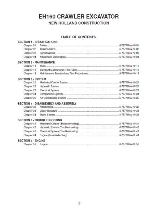 New Holland EH160 Crawler Excavator Service Manual - Image 2