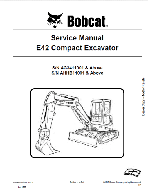 Bobcat E42 Excavator Repair Service Manual - Image 3