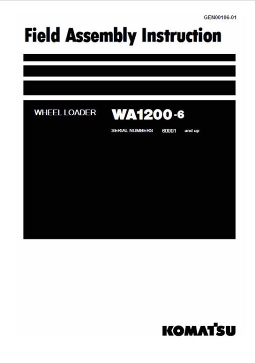 Komatsu WA1200-6 Wheel Loader Service Manual - Image 2