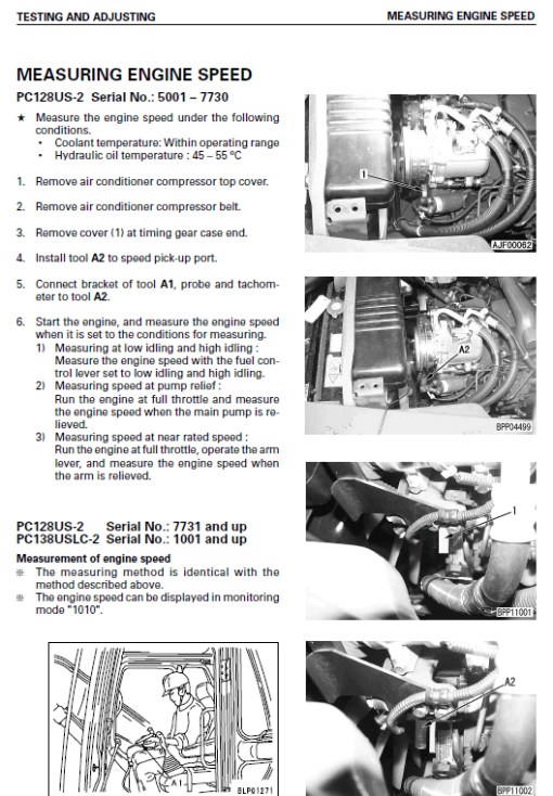 Komatsu PC128US-2, PC138US-2 and PCN138USLC-2E0 Excavator Manual - Image 2