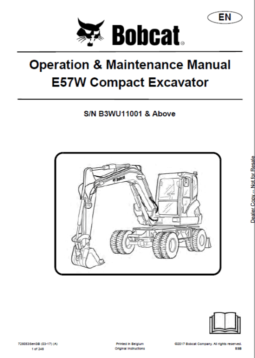 Bobcat E57W Excavator Repair Service Manual - Image 2