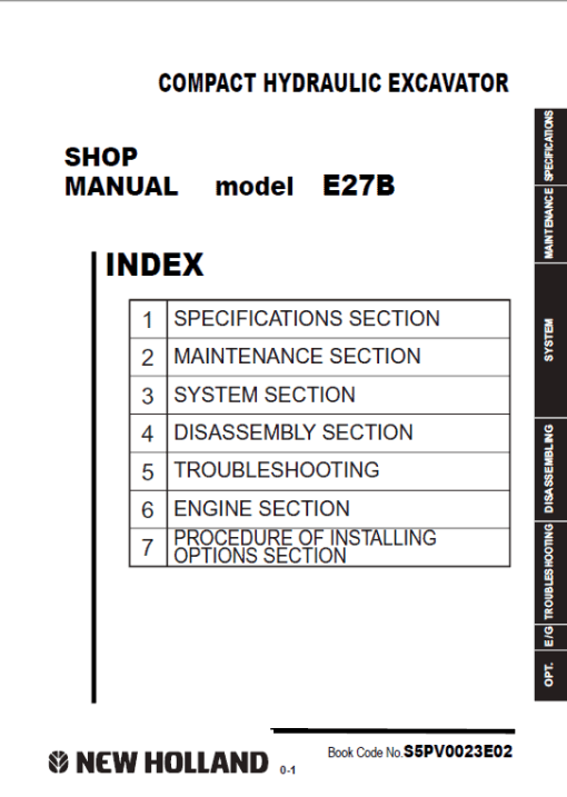 New Holland E27B Compact Excavator Service Manual - Image 2