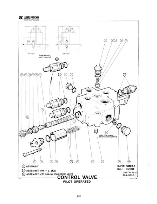 Koehring K4FB, K4L Loaders Parts Catalog Manual - Image 3