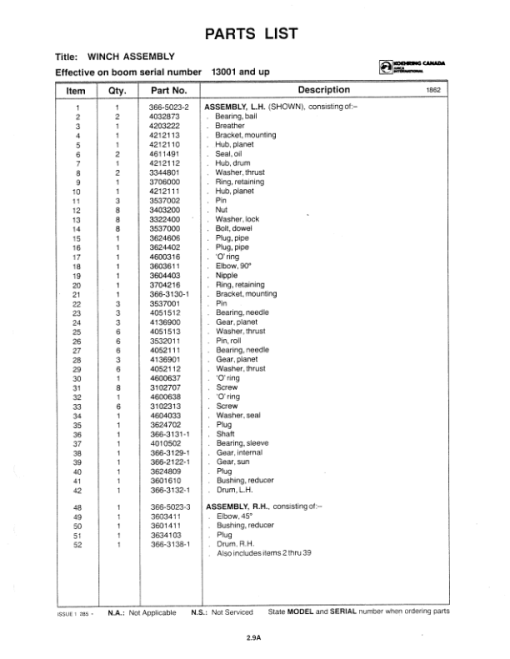 John Deere K525 Delimbers (SN 501501-) Parts Catalog Manual - 214-1619-1 - Image 2