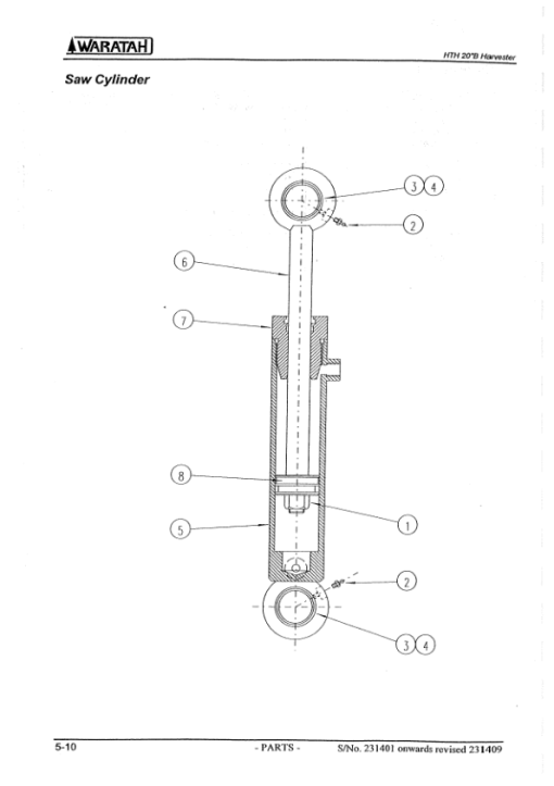 Waratah HTH620B Harvesting Heads (SN 231423 -) Parts Catalog Manual - Image 4