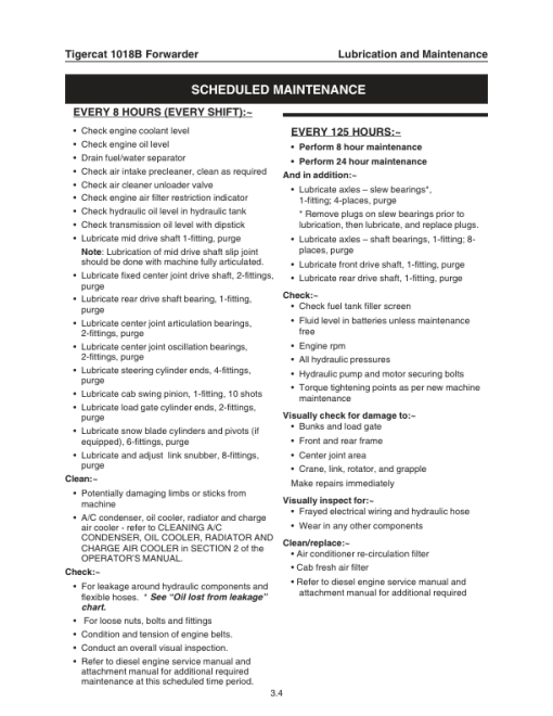 Tigercat 1018B Forwarder Operators Manual - Image 3