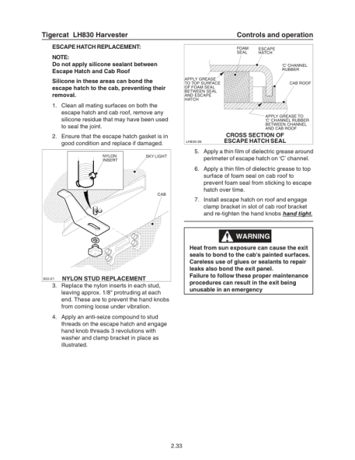 Tigercat LH830 Harvester Operators Manual (83080191 - 83080999) - Image 2