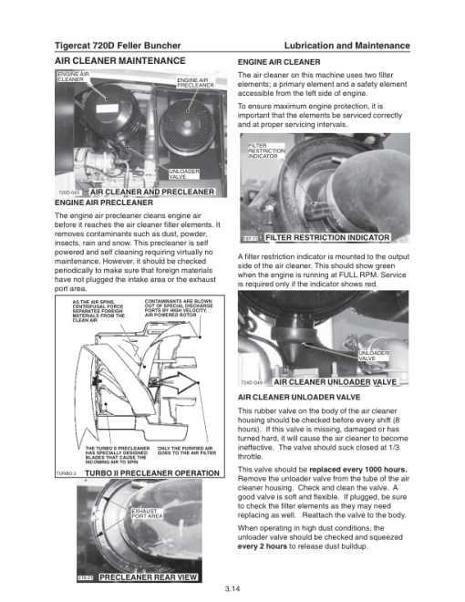 Tigercat 720D Feller Buncher Repair Service Manual (SN 7203501 - 7204400) - Image 5