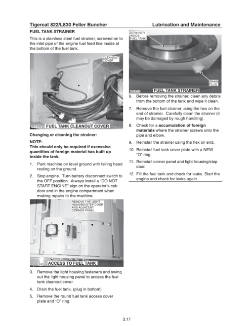 Tigercat 822, L830 Feller Buncher Repair Service Manual - Image 3