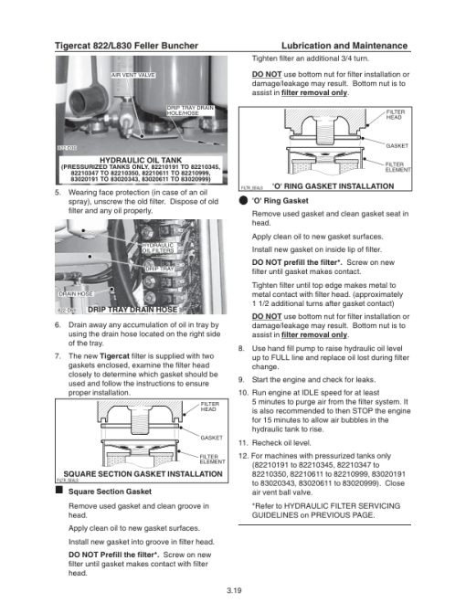 Tigercat 822, L830 Feller Buncher Repair Service Manual - Image 4