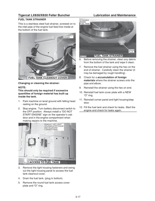 Tigercat LX830, X830 Feller Buncher Repair Service Manual - Image 3