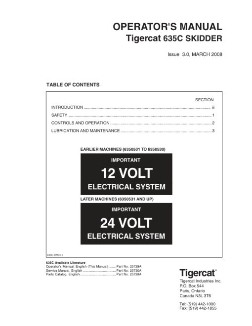 Tigercat 635C Skidder Repair Service Manual (6350501 – 6351000) - Image 2