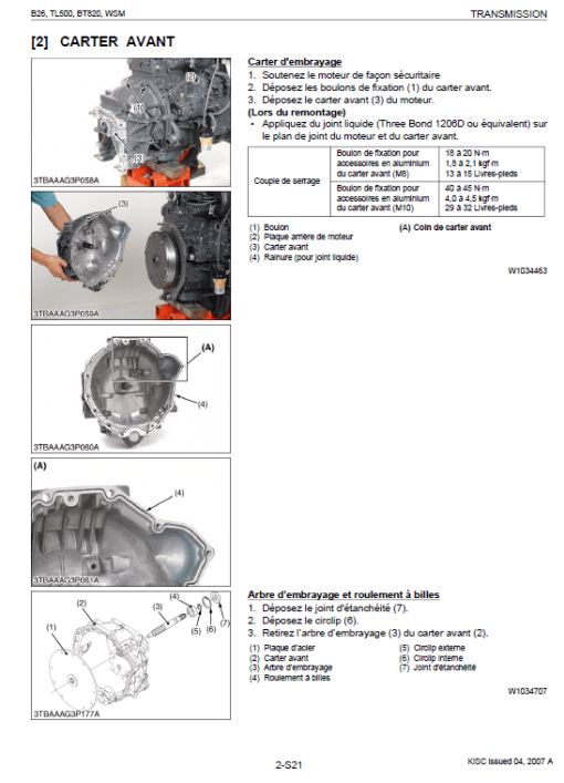 Kubota B26, TL500, BT820 Tractor Loader Workshop Manual - Image 3