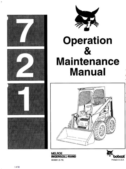 Bobcat 700, 720, 721 and 722 Skid-Steer Loader Service Manual - Image 4