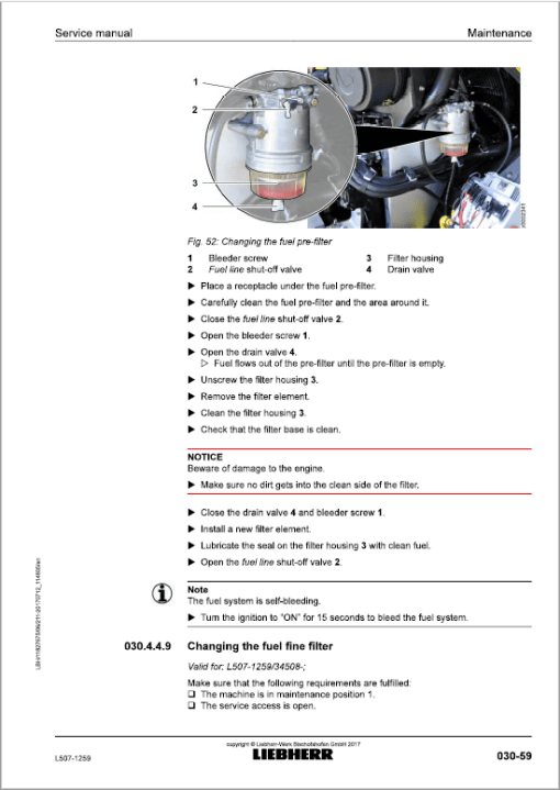 Liebherr L507 Type 1259 Wheel Loader Service Manual - Image 3