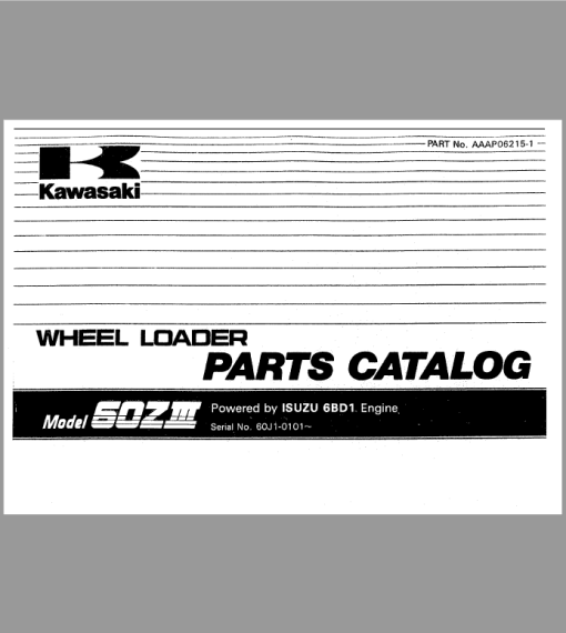 Kawasaki 60ZIII Wheel Loader Service Manual - Image 2