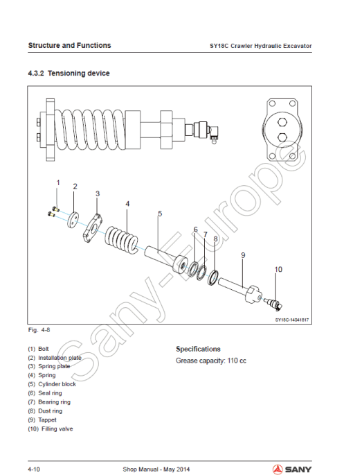 Sany SY18C Hydraulic Excavator Repair Service Manual - Image 3