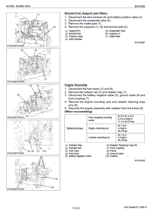 Kubota BX1800, BX2200 Tractor Workshop Service Manual - Image 3