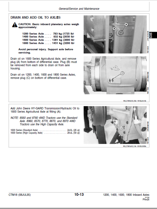 John Deere TeamMate I 1200, 1400, 1600, 1800 Series Inboard Planetary Axles Manual - Image 3