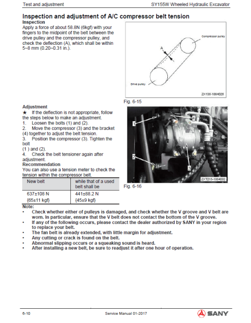 Sany SY155W Hydraulic Excavator Repair Service Manual - Image 3