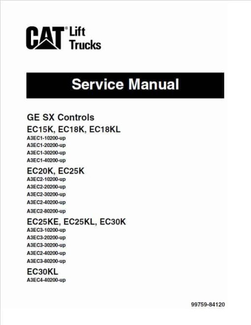 CAT EC15K, EC18K, EC18KL, EC20K Forklift Lift Truck Service Manual - Image 3