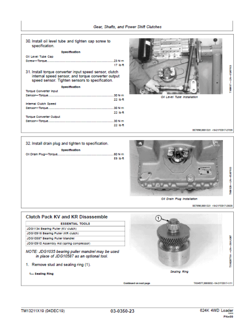 John Deere 624K 4WD Loader Technical Manual (SN. C000001 & D000001 - 001000) - Image 3