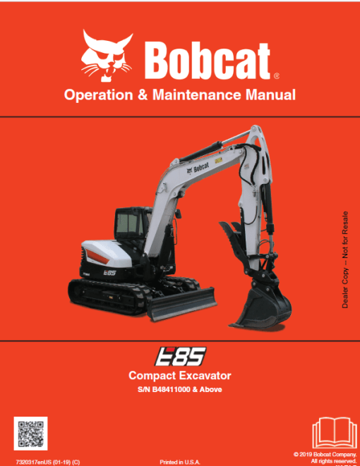 Bobcat E85 Excavator Repair Service Manual - Image 3