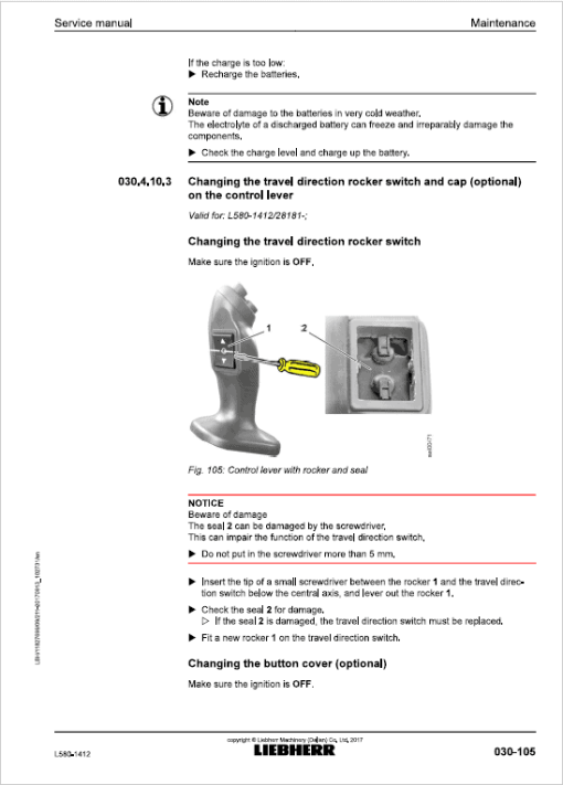 Liebherr L580 Type 1412 Wheel Loader Service Manual - Image 3