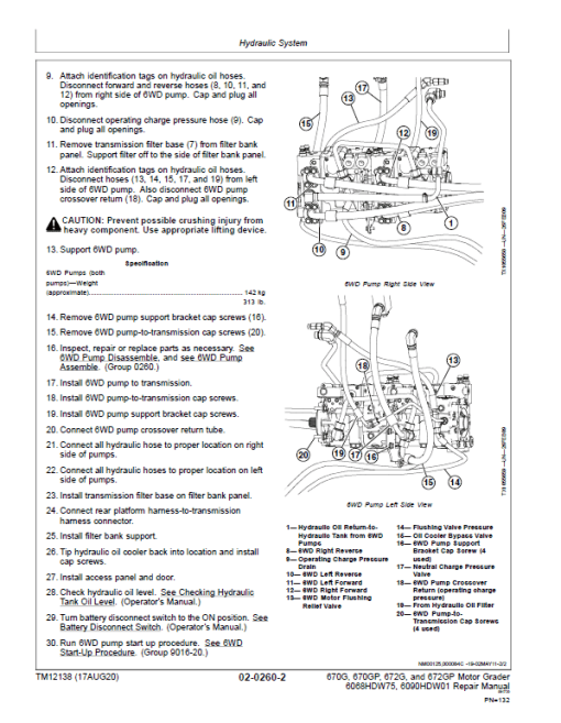 John Deere 670G, 670GP, 672G, 672GP Grader Manual (S.N 634754 - 656507 & Engines W75 & W01) - Image 3