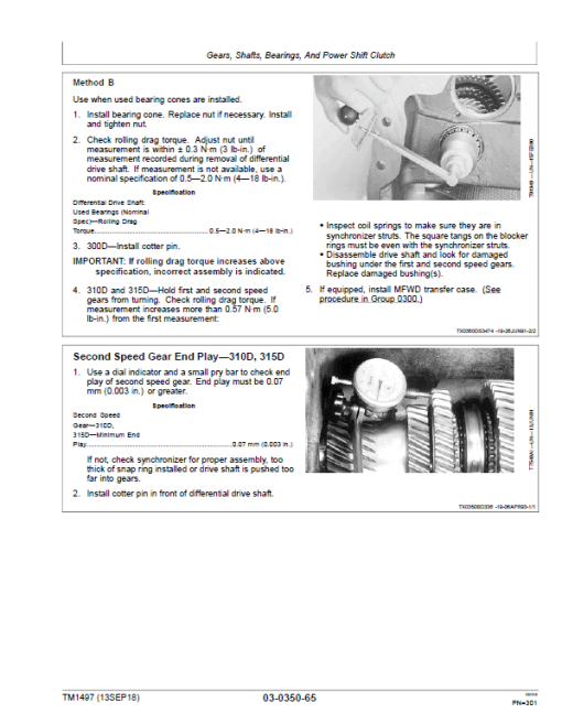 John Deere 300D, 310D, 315D Backhoe Loader Repair Technical Manual - Image 3