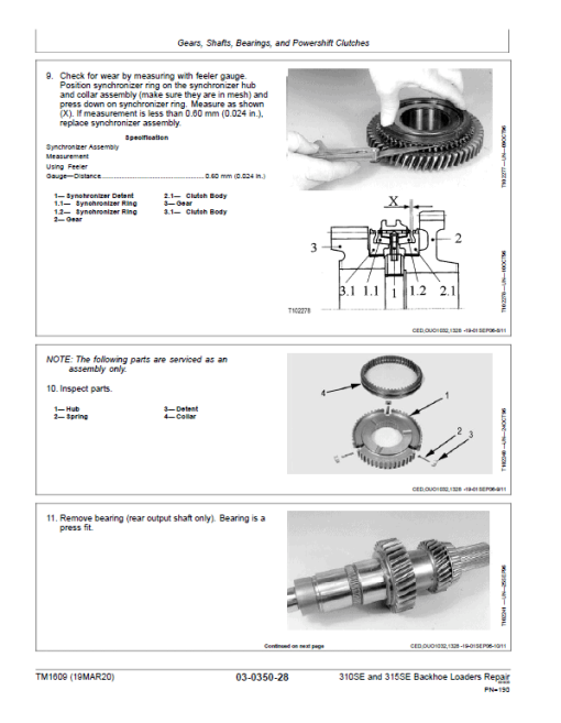 John Deere 310SE, 315SE Backhoe Loader Repair Technical Manual - Image 3