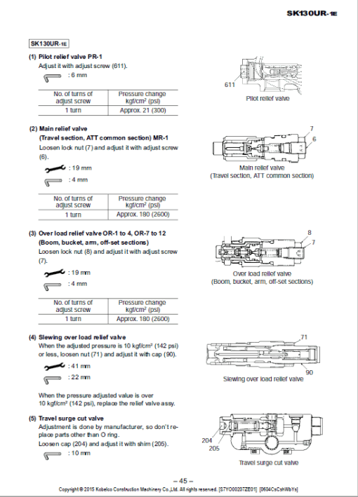 Kobelco SK75UR-3E, SK130UR-3E Excavator Service Handbook Manual - Image 3