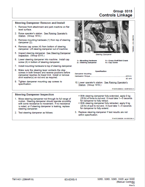 John Deere 326D, 328D, 332D SkidSteer Loader Technical Manual (Manual Controls) - Image 5