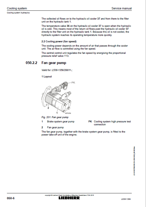 Liebherr L538 Type 1356 Wheel Loader Service Manual - Image 3