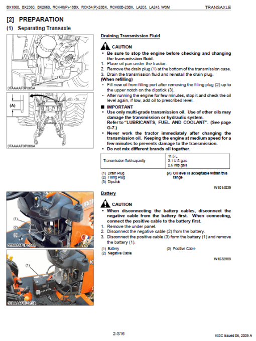 Kubota BX1860, BX2360, BX2660, LA203, LA243 Tractor Loader Manual - Image 4