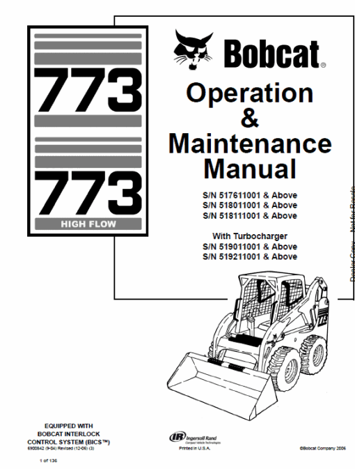 Bobcat 773 G-series Skid-Steer Loader Service Manual - Image 6