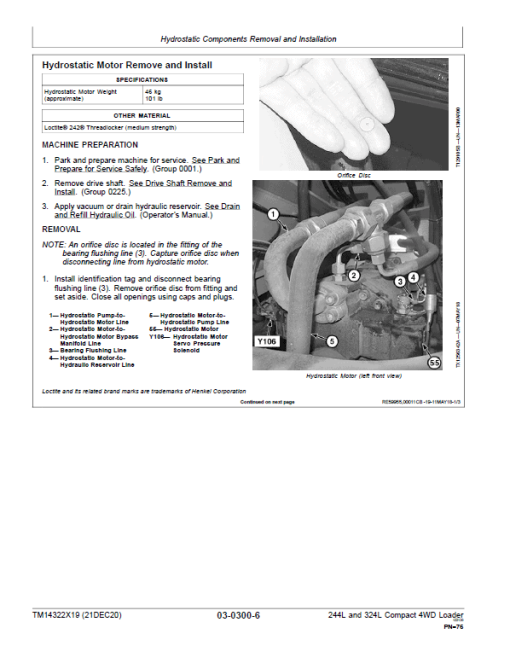 John Deere 244L, 324L Compact 4WD Loader Repair Technical Manual (S.N after B047716 - ) - Image 4