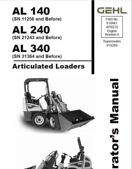 Gehl AL 240 Articulated Loader Repair Service Manual - Image 3