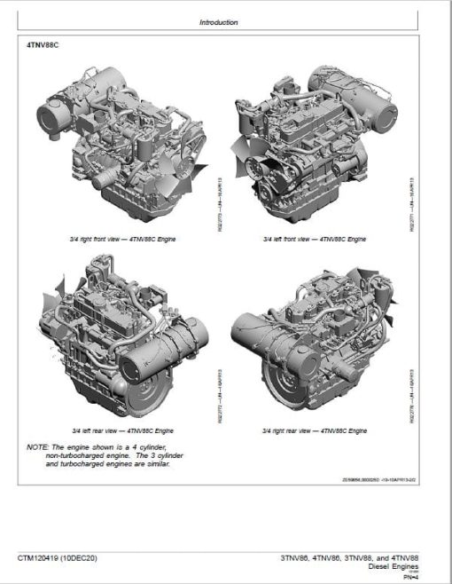 John Deere 3TNV86, 4TNV86, 3TNV88, 4TNV88 Diesel Engine Technical Manual (CTM120419) - Image 3