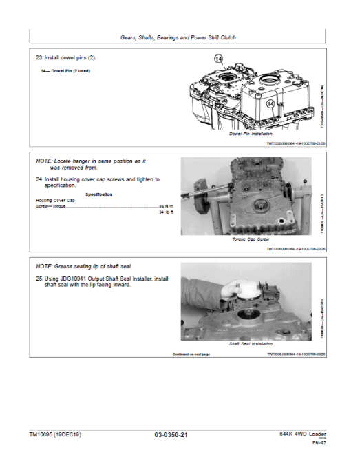 John Deere 644K 4WD Engine S2 & T3 Loader Technical Manual (S.N. before 642443) - Image 3