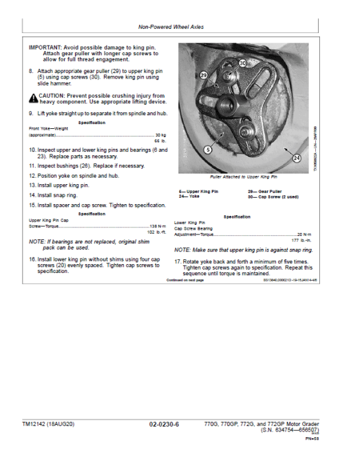 John Deere 770G, 770GP, 772G, 772GP Grader Manual (S.N 634754 - 656507 & Engines W01, W04) - Image 3