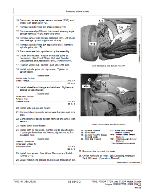 John Deere 770G, 770GP, 772G, 772GP Grader Manual (S.N 634754 - 656507 & Engines W11, W16) - Image 3