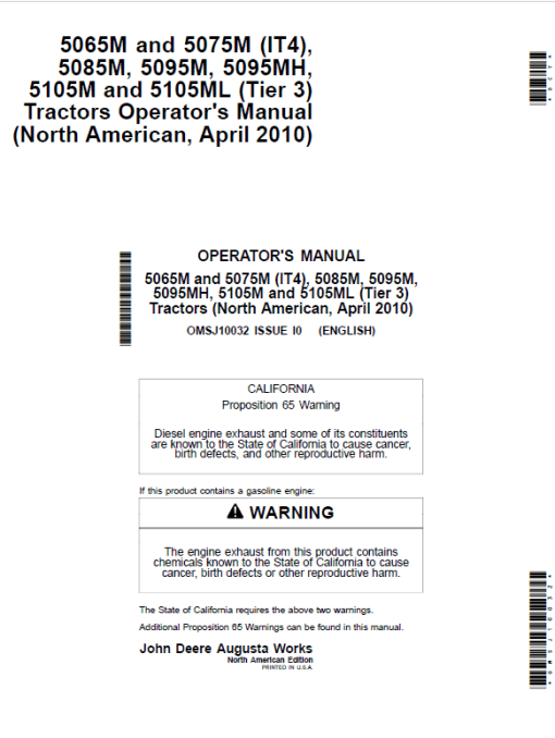 John Deere 5085M, 5095M, 5095MH, 5105M, 5105ML (Tier 3) Tractor Repair Manual - Image 3