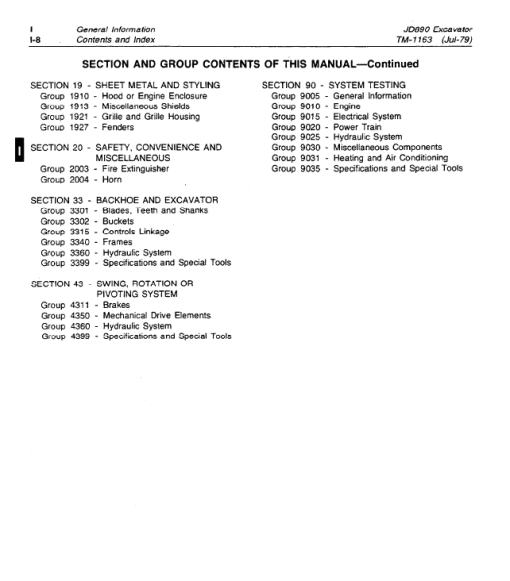 John Deere 890 Excavator Repair Technical Manual (TM1163) - Image 4