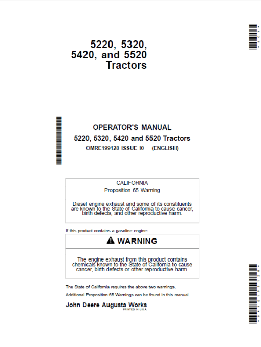 John Deere 5220, 5320, 5420, 5520 Tractor Repair Technical Manual - Image 3