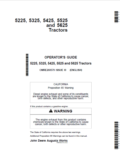 John Deere 5225, 5325, 5425, 5525, 5603, 5625 Tractors Service Repair Manual - Image 3